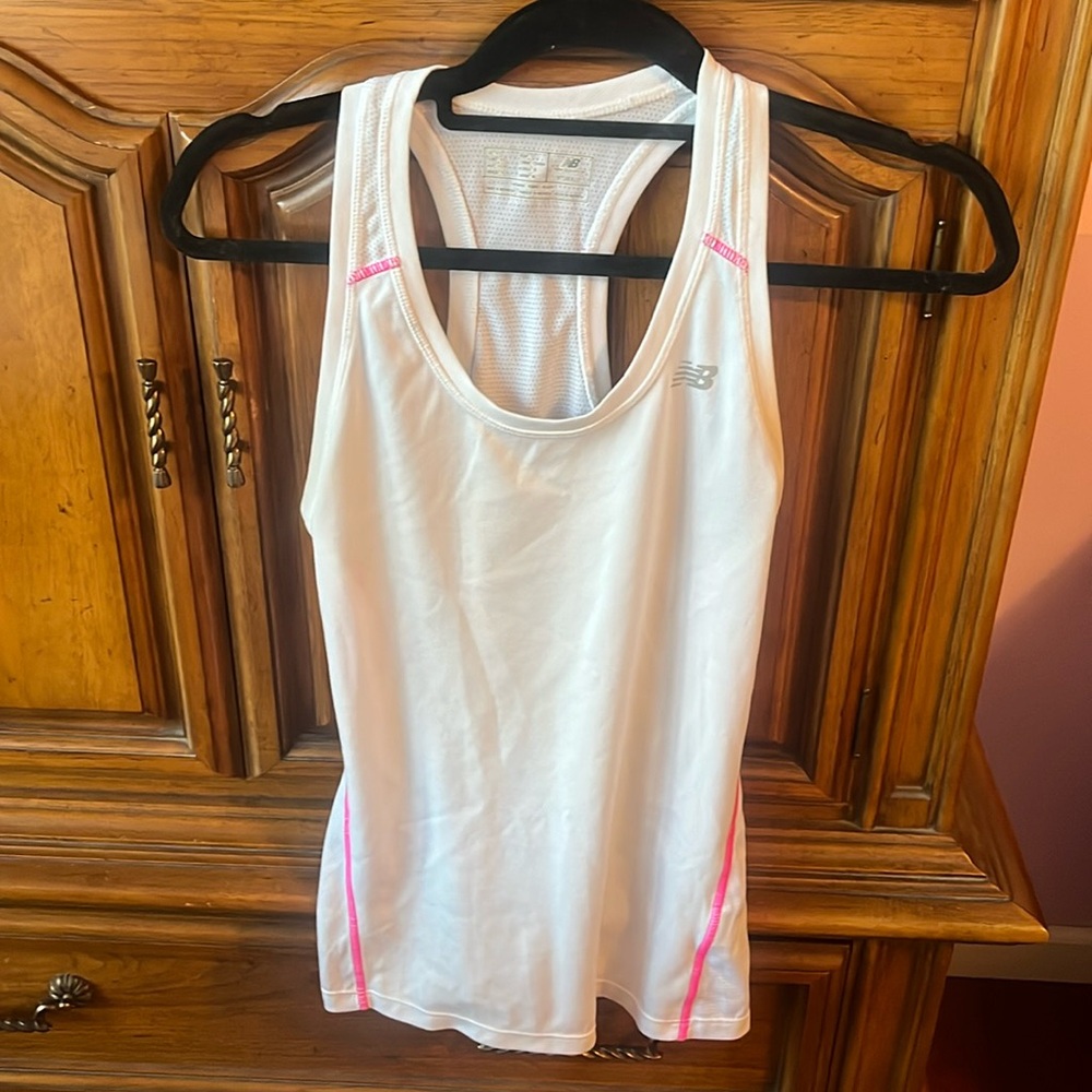 New Balance White athletic tank top